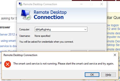 smart card service not running remote desktop|Smart Card and Remote Desktop Services .